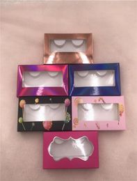 2050PC Whole Paper Lash Box Blue Pink Colour Soft Empty Custom Eyelashes Packaging2472113