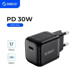 Chargers Orico PD Fast Charger 30W TypeC Quick Charge for iPhone 13 12 Xs Xiaomi Samsung Cell Phone Laptop