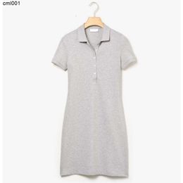 Crocodile Womens Designer Dress Fashion Cotton Shirt Dresses Casual Polo Clothing A-line Skirt Fresh Sweet Apparel