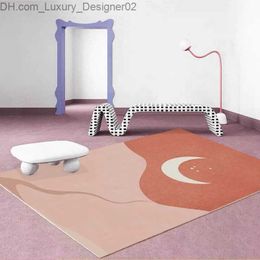 Carpet Modern Minimalist Living Room Decoration Plush Morandi Bedroom Home Washable Thick Wardrobe Floor Mat Q240426