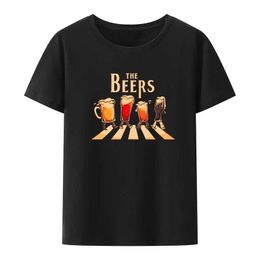 Men's T-Shirts Beer graphic printing fun mens T-shirt Comfortable and breathable T-shirt Camisetta Skamisa Loose and Novel Cool J240426