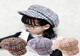 Unisex Cotton stripe Beret Kids Cap Children Hat Baby Berets Boy Flat cap Solid color bone Girls newsboy caps hats for boy boina5718423