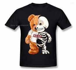 Men039s TShirts Funny Skull Teddy Bear Skeleton T Shirts Casual Clothes Men Fashion Clothing Cotton TShirts Tee Top7254481