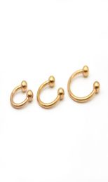 Rose Gold Horseshoes Ring Labret Lip Rings With Ball Circular Barbell Nose Hoops Septum Piercing 316L Stainless Steel Earrings7649825