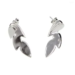 Stud Earrings Simple Plain Jewellery Design Polished Leaf Tear Drop Studs 925 Sterling Silver Delicate Spring Fashion Earring