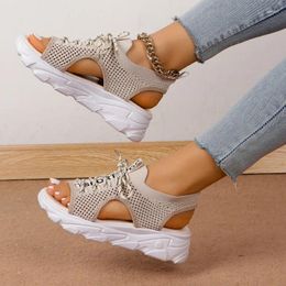 Casual Shoes Women's Summer Black And White Knitted Elastic Design Sandals Fashion Flat Zapatos Mujer 2024 Tendencia