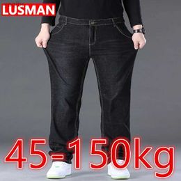 Men's Jeans Mens jeans large size 50 high stretch denim large size pants suitable for 45-150kg jeans Hombre wide leg jeans Pantalon HommeL244