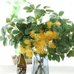 Decorative Flowers Simulated Yellow White Hydrangea Artificial Plants Bonsai Artemisia Home Party Wedding Decoration