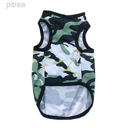 Dog Apparel Camouflage Dog Clothes Summer Thin Dog Cat Vest Cute Puppy T-shirt Soft Comfor Teddy Chihuahua Sleeveless Vest Pet Supplies d240426