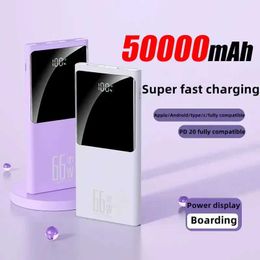 Cell Phone Power Banks 50000mah portable power pack external backup battery pack with cable external battery pack mobile phone power pack 240424