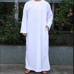 Ethnic Clothing O Neck Short Sleeve Fashion Jubba Thobe Dubai Middle East Robes Men White Muslim Robe Islamic Kaftan Saudi Arabia Solid