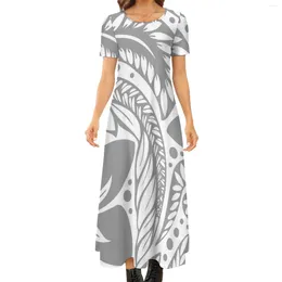 Party Dresses Polynesian Custom Pattern Short Sleeve Mid-Length Slim Sexy Dress Summer Women's Clothing Robes Plus Size 8XL