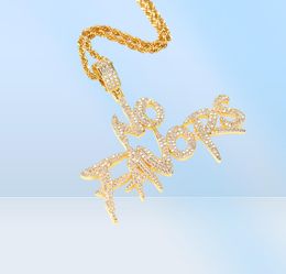 Hip Hop Iced Out Letter NO FAVORS Necklace Pendant Gold Silver Plated Mens Bling Jewelry Gift4855038