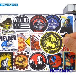 Tattoo Transfer 20/30/50Pieces Welding Worker Decals Funny Welder Pattern Retro Stickers for Luggage Motorcycle Bike Phone Laptop Helmet Sticker 240427