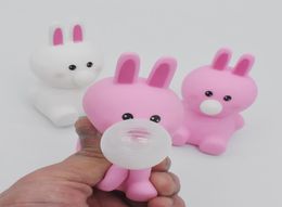 Easter Party Squeeze Toy for Kids Pink White Rabbit Children Stress Anxiety Relief Spit Bubbles Squeeze Toys Spring Birthday Favor7631418