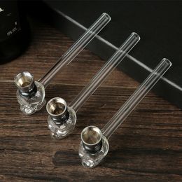 Water PIpe transparent glass skull cigarette cigarette smoke zinc alloy metal smoke pipe Bong