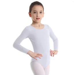 Stage Wear Girls Ballet Bodysuit Long Sleeve Dancer Leotard Turnpakje Costumes Gymnastic Swimsuit For Kids Dance Class Ballerina