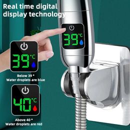 Bathroom Shower Heads New LED Shower Head Intelligent Temperature Display 4 Modes Adjustable High Pressure Water Saving Sprayer Bathroom Accessories