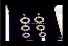 Super Glittering Ins Trendy Fashion Designer Luxury Diamond Zircon Multi Circles Dangle Chandelier Earrings For Woman Girls X9Cmf 6432952
