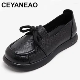 Casual Shoes Genuine Leather Sneaker Summer Loafers Women Moccasins Soft Pointed Toe Ladies Footwear Flats Female