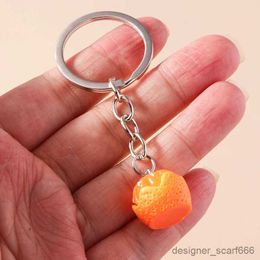 Keychains Lanyards Cartoon 3D Fruit Orange Charms Keychain Souvenir Gifts for Women Men Car Key Handbag Pendants Keyrings DIY Jewelry Accessories