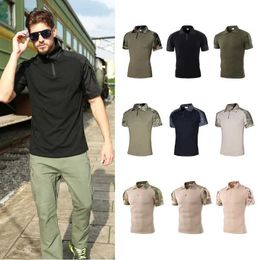 Tactical T-shirts Summer Army Freight Mens T-shirt Outdoor Military Tactical T-shirt Short sleeved Camo Top Mens Combat T-shirt Mens Clothing 240426