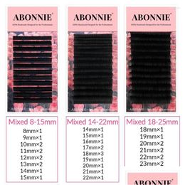 False Eyelashes Abonnie Fast Blomming Lashes Soft Easy Fan Mega Volume Fans Premium Lash Extensions Supplies For Eye Beautyfalse Drop Otfm9