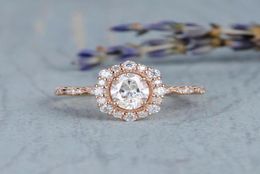 Wedding Rings Exquisite Rose Gold Plated Oval Cut Zircon Engagement Ring Princess Anniversary Jewelry White Lover039s Gifts68250136849270