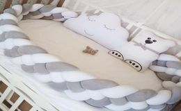 Bedding sets 1M22M3M Baby Bed Bumper for born Thick Braided Pillow Cushion Set Crib s Room Decor 2210251290264