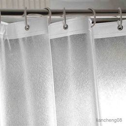 Shower Curtains 3D Shower Curtain Waterproof Mildew EVA Bath Curtains Modern Cobblestone Pattern Translucent Bathroom Curtain