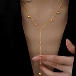 Pendant Necklaces Stainless steel Jewellery beads long tassel necklaces womens necklaces womens fashionable sweater chains Jewellery direct shipping Q240426