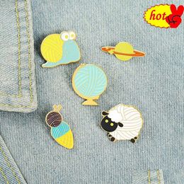 Pendants Sheep Turtle Enamel Pins Funny Bag Brooch Lapel Badge Cartoon Science Fiction Jewellery Gift For Kids Friends Drop Delivery H Dh5Qt