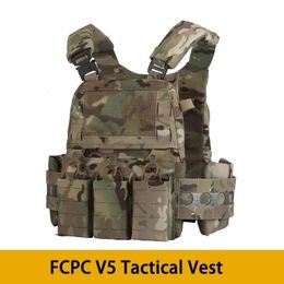 FCPC V5 Tactical Vest Ferro Hunting Plate Modular Body Armour MOLLE Airsoft Training Triple Magazine Pouch Combat Vests 240408