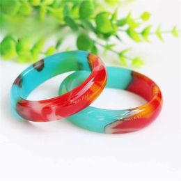 Natural Hetian Colourful Jade Floating Flower Bracelet Fashion Charm Designer Women Jewellery Souvenir Holiday Gifts