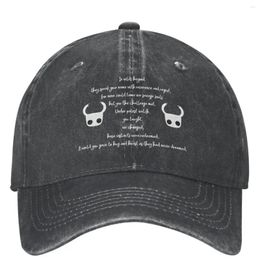 Ball Caps Game Hollow Knight Poem Baseball Merch For Unisex Vintage Distressed Washed Hats Dad Hat Adjustable