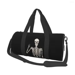 Outdoor Bags Interesting Skull Sports Cool Fashion Bone Training Gym Bag With Shoes Cute Handbags Men Design Oxford Fitness