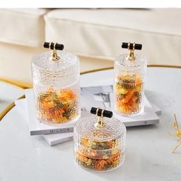 Storage Bottles Translucent Glass Jar Bottle Tank Candy Snack Box Organise Food Container Jewellery Decorative Jars