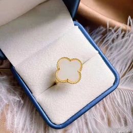 Small and stylish Jewellery rings without deformation White Jade Gold Classic Ring Luxury with common vnain