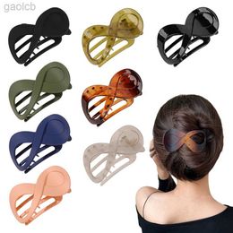 Hair Clips Barrettes Trend PC Hair Clip Simple 8-shaped Infinity Styling Holder Shark Hair Claw Clip Hair Accessories For Women 2022 New Wholesale 240426