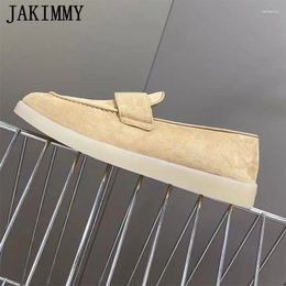 Casual Shoes Low Top Suede Leather Loafers Women Slip On Round Toe Mules Flat 2024 Autumn Comfort Walking For