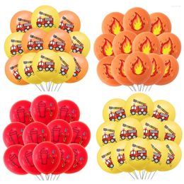 Party Decoration Fire Truck Balloons Set For Kids Latex Balloon Baby Shower Fireman Firefighter Birthday Decorations 12Pcs