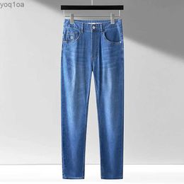 Jeans jeans browon estate jeans for Men 2024 Lyocell Cotton Business Casual Jeans Mens Medium Dritti Solido Colore Casualmente Adatto per Mens Pantsl2404