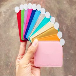 Mirrors DA25 Portable Mini Shatter Proof Card Style Pocket Cosmetic Mirror PU Leather Cover Stainless Steel Unbreakable Makeup