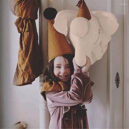 Decorative Figurines 1 Pcs Elephant Head Shape Children Room Hanging Ornaments PP Cotton Stuffed Plush Doll Decoration Home Decorations