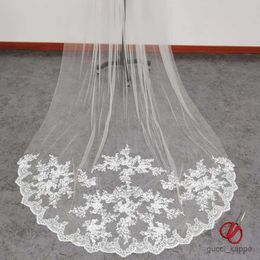 Wedding Hair Jewellery Long Lace Wedding Veil One Layer 3M Long 1.5M Wide Soft Tulle White Ivory Bridal Veil with Comb Wedding Accessories