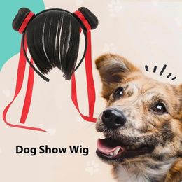 Dog Apparel Cosplay Party Wig Pet Costume Accessories For Dogs Headband Style Flower Decoration Set Halloween Small