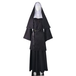 Scary Adult women The Nun Costume Role Play Cosplay Party Supplies With Mask