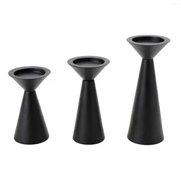 Candle Holders 3pcs Pillar Design Candlestick Romantic Gift Home Decor Holder Set Centrepiece Party Wedding Iron Art Living Room