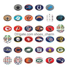 Shoe Parts & Accessories Rugby Football Basketball And Other Sports Pattern Charm For Cro C Jibbit Bubble Slides Sandals Pvc Decoratio Otzty