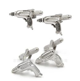 10pairs/lot Mini Electric Drill Cufflinks Hand Tool Electrical Drill Cuff Links Men Jewelry Accessory Wholesale 240412